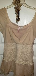 2000s vintage cream lace top